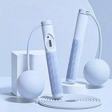 줄없는 카운팅 줄넘기 실내 무소음 줄넘기 홈트 다이어트 유산소 운동기구 웨이트볼 세트, 1세트, 블루