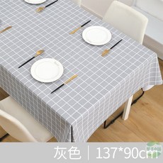北歐風PEVA防水格子桌布 免洗防油餐桌墊 多用途茶几野餐墊, 1個, 【灰色｜137*90cm】單條