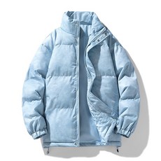復古純色情侶款棉服 - 冬季保暖加厚短版棉襖 - 男女同款麵包外套