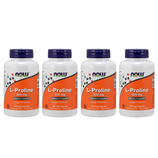 NOW Foods 左旋脯胺酸素食膠囊, 120顆, 4罐