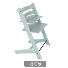 트리트랩 성장의자 높이조절 식탁의자 원목 공부의자 안전가드 포함, 민트컬러