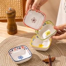 BLOWFISHFUGU 사계절 꽃반찬그릇 소스볼 세트 디저트 그릇 3.5인치 9CM, 8개, 혼색