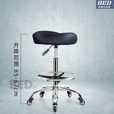 美容院專用凳子 旋轉升降高腳椅 理髮椅 美甲椅 廚房收銀前臺加高款靠背升降轉椅滑輪理髮師凳子, 新 黑色無靠背+ 腳踏 68-85cm, 1個