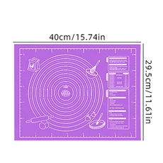 실리콘 베이킹 매트 피자 반죽 논스틱 메이커 거치대 페이스트리 주방 액세서리 요리 도구 제빵기 가제트, Purple, 한개옵션1