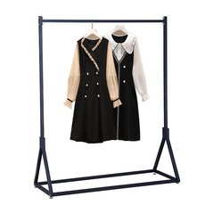 【貓嶼】服裝架落地中島架女裝童裝架落雙桿衣服架落服裝店落地衣架雙排廠, 黑色單扛長1米總高1.4米---網紅同款, 1個