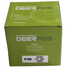 디어포스 DEERFOS 5인치 6홀 원형사포 DA367 벨크로 사포 1곽 100장, 1박스