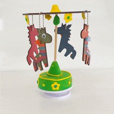 알록달록 회전목마 오르골 만들기 꾸미기 색칠하기 미술놀이 어린이집 7세아이 공작, 1개