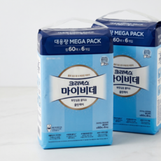 크리넥스 마이비데 캡형 60매 x 6개 x 2박스 물에녹는 물티슈, 0g, 12개