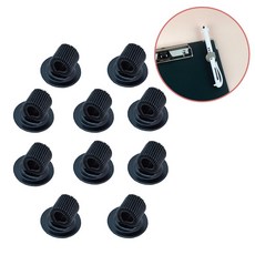 펜고정 펜홀더 펜픽스 부착식 사무실 데스크 책상 정리 볼펜꽂이 수첩 클립보드 10개세트, 1세트, 블랙