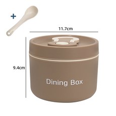 保溫碗早餐杯 - 攜帶式防漏湯碗 外帶湯碗飯盒 上學辦公室餐碗, 棕色, 1個