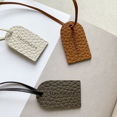 레오파드 핸드메이드 레더택 끈 포함 세트 5color, 1개, 카멜브라운