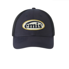 Emis 品牌標誌棉質棒球帽 男女情侶款 海軍藍