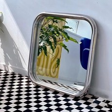 벽걸이거울 라운드 사각 모던 녹색 깔끔한 튜브형 디자인 인테리어 현관 40x40cm, U01KT1T5Q4DTVSMTN40RP65N74-010, J. 8080cm 스테인리스 거울