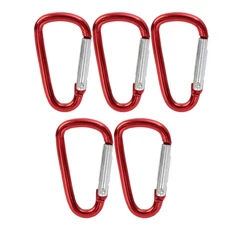 2/5PCS D 자형 등산 빠른 버클 배낭 후크 색상 알루미늄 합금 스프링 열쇠 고리 야외 캠핑 액세서리, 11 red-5pcs