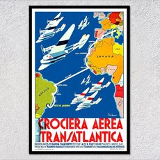 레트로 항공사 비행 포스터 빈티지 항공 벽 예술 프린트 비행기 캔버스 그림 홈 장식용, 2. F0050-10