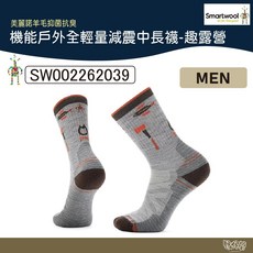 Smartwool 機能戶外全輕量減震中長襪-趣露營 淺灰【野外營】羊毛襪, 1個, M