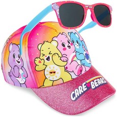Hello Kitty | 디즈니 스티치 | Care Bears 야구 모자 및 선글라스 여아용 UV400 자외선 차단 선물 여아용 멀티 케어 베어 단일 사이즈