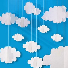 파티장식 구름모형 모빌 화이트 공간연출 행사 데코 천장 벽걸이, 상세페이지 참조