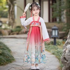 DIU 漢服男童女童新款兒童國學服書童古裝中國風唐裝女朗誦演出服