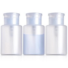 펌프 디스펜서 - 리필 가능한 화장품 푸시 다운 펌프 디스펜서-PP 소재 알코올 디스펜서 - 아세톤 매니큐어 리무버 네일 케어 및 알코올용 빈 메이크업 아세톤 용기 (3개)