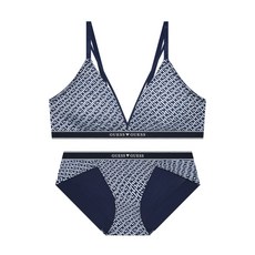 GUESS UNDERWEAR 스트링 글로벌 체인로고 브라 팬티 세트 - 네이비 GEWBR231NY_BP231NY 1517607
