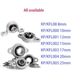 1PC KP08 KFL08 아연 KP000 베개 베어링 지원 KFL001 직경 장착 KP002 KFL000 블록 합금 KP001 35MM 8MM 볼 ~ 보어, KP000 10mm
