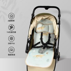 嬰兒車涼蓆 涼而不冰 親膚順滑, 單面款 - 冰絲涼蓆涼蓆枕頭 - 籃色動物, 1套