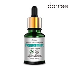 도트리 비건 유기농 페퍼민트 퓨어 에센셜 오일 번들, 3개, 10ml