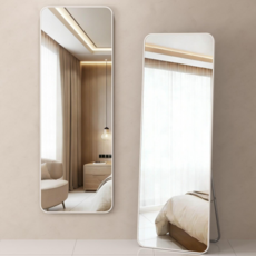 라보토리 스탠드 부착형 전신거울, 화이트AB