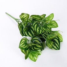 綠色條紋西瓜葉仿真植物，人造花裝飾，創意家居擺設，免澆水，長久保鮮, 1個, 綠色