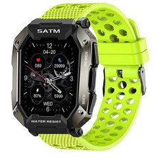 AMAZTIM C20 밴드와 호환 Lamshaw 실리콘 교체용 손목 밴드 스포츠 스트랩 금속 버클 포함 Kospet Tank M1 ProAMAZTIM 1.71 밀리터리 스, 초록색