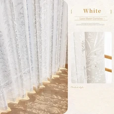2025 레이스 시어 보일 커튼 (거실용) 튤 커튼 (주방용) 빈티지 커튼 (홈 스크린 디바이더 장식 웨딩용)