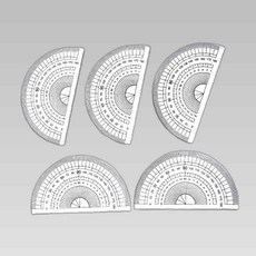 5개입 수평각도기 수학용품 플라스틱 각도기 제도용품, 본상품