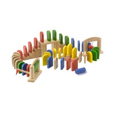 컬러 도미노 쌓기 게임 원목 도미노블럭 무게중심 지구력 체험