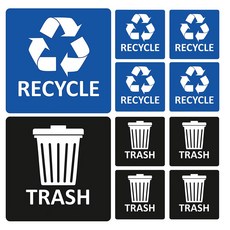 바이트 분리수거 스티커 쓰레기통 라벨 재활용 RECYCLE TRASH 쓰레기 분리배출, 혼합