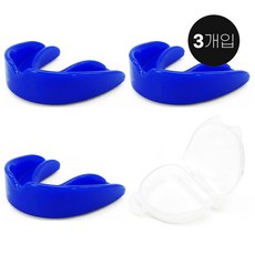 세이프가드 복싱 아동용 마우스피스 3개입 케이스포함, 블루, 3개 블루, 3개