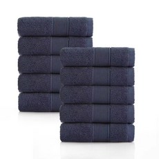 록신 호텔수건 타월 코면사 부드러운 540GSM 40수, 10개, 네이비 블루