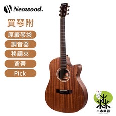 Neowood DN2C 41吋 民謠吉他 桃花心木 新手吉他 木吉他, 1個