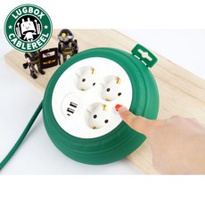 러그박스 3구 2구 USB 3M 그린 1.0SQ, 3미터, 1개