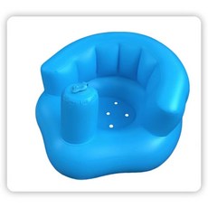 24H急速出貨 寶寶充氣學坐椅 幫寶椅 嬰兒學坐沙發, 素面藍色