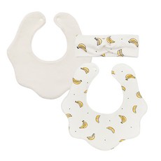 AVAUMA 可愛圍兜 2入+交叉髮帶, 02 香蕉