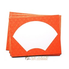 汶采 畫仙版 扇緞 朱紅 31.8*41cm 5片/包, 詳見包裝, 詳見包裝