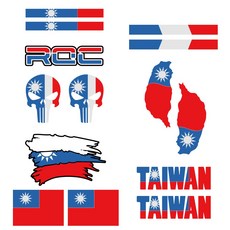 台灣/中華民國國旗 3M反光車身貼紙 防水耐曬 車窗裝飾貼, 06, 1個