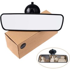 범용 차량 트럭 미러 실내 후방경 너비 24.5cm/9.6인치 360도 조절 가능, White mirror, 화이트 미러