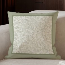 中式碎花復古抱枕 沙發通用氛圍靠枕 午睡枕 車載腰枕, 綠邊枝繁葉茂,50*50單枕頭套