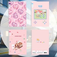 초등 스프링 좁은칸B 랜덤1개 홈스쿨링 하루정리 그림일기장 캐릭터노트 일기공책 아동선물
