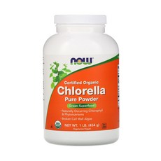 NOW Foods 나우푸드 클로렐라 454g 파우더 분말 가루 Chlorella Pure Powder 단백질 비트 철 비건 채식주의자, 1개