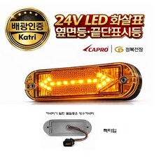 대성부품 24V LED 사이드램프 측면등 화살표 방향지시등 황색 적색 호박색 화물차 대형트럭 특장차 윙바디 탑차 카고 트레일러 추레라 차폭등 반사기 반사판 정복전장 신형 배광인증, LED 화살표 양쪽방향(황색) 짹타입, 1개