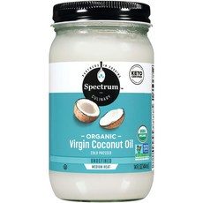 스펙트럼 에센셜 유기농 버진 코코넛 오일 14온스 Spectrum Essentials Organic Virgin Coconut Oil 14 oz, 14 Fl Oz (1팩), 1개