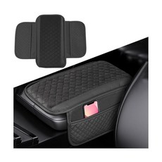 [ 798021 ] 비트위 자동차 센터 콘솔 커버 가죽 차량 팔걸이 쿠션 패드 보관 가방 2개 자동 내부 중간 박스 프로텍터 액세서리 SUV 세단 트럭용 범용 (블랙, Mandark 자동차 센터 콘솔 커버, 가죽 차량 팔걸, 블랙, 1개